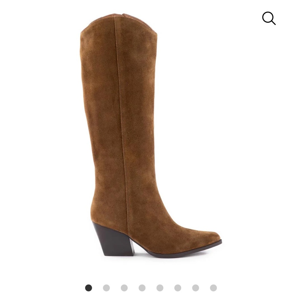 Brown Suede Knee-High Boots